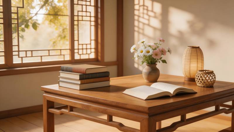 静谧书桌一角图片