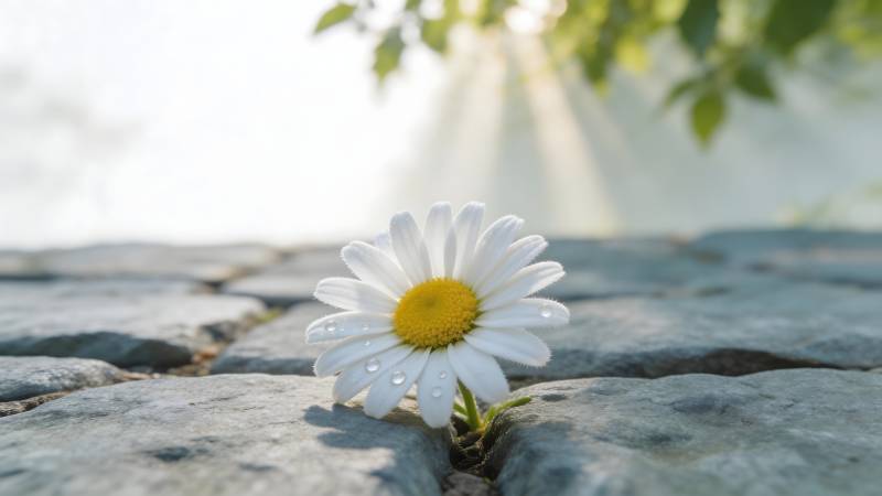 石缝中的雏菊图片