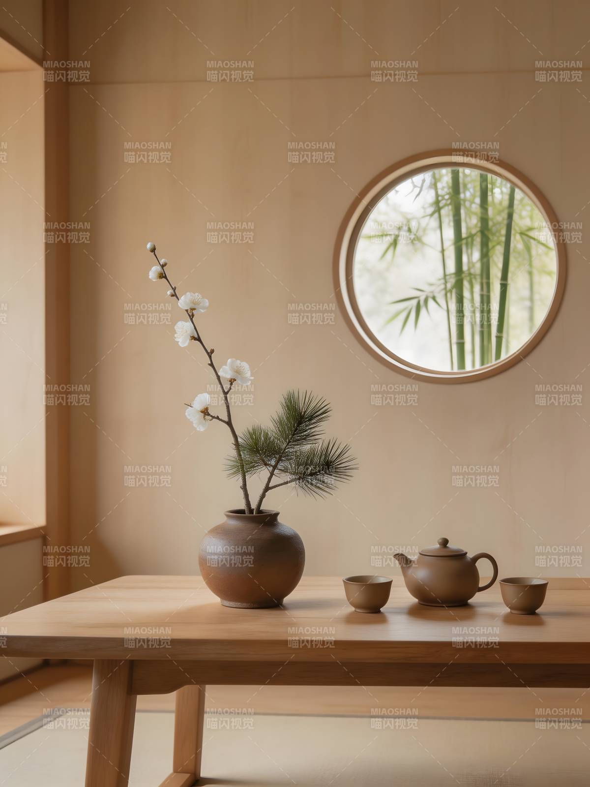 禅意茶室静谧景图片
