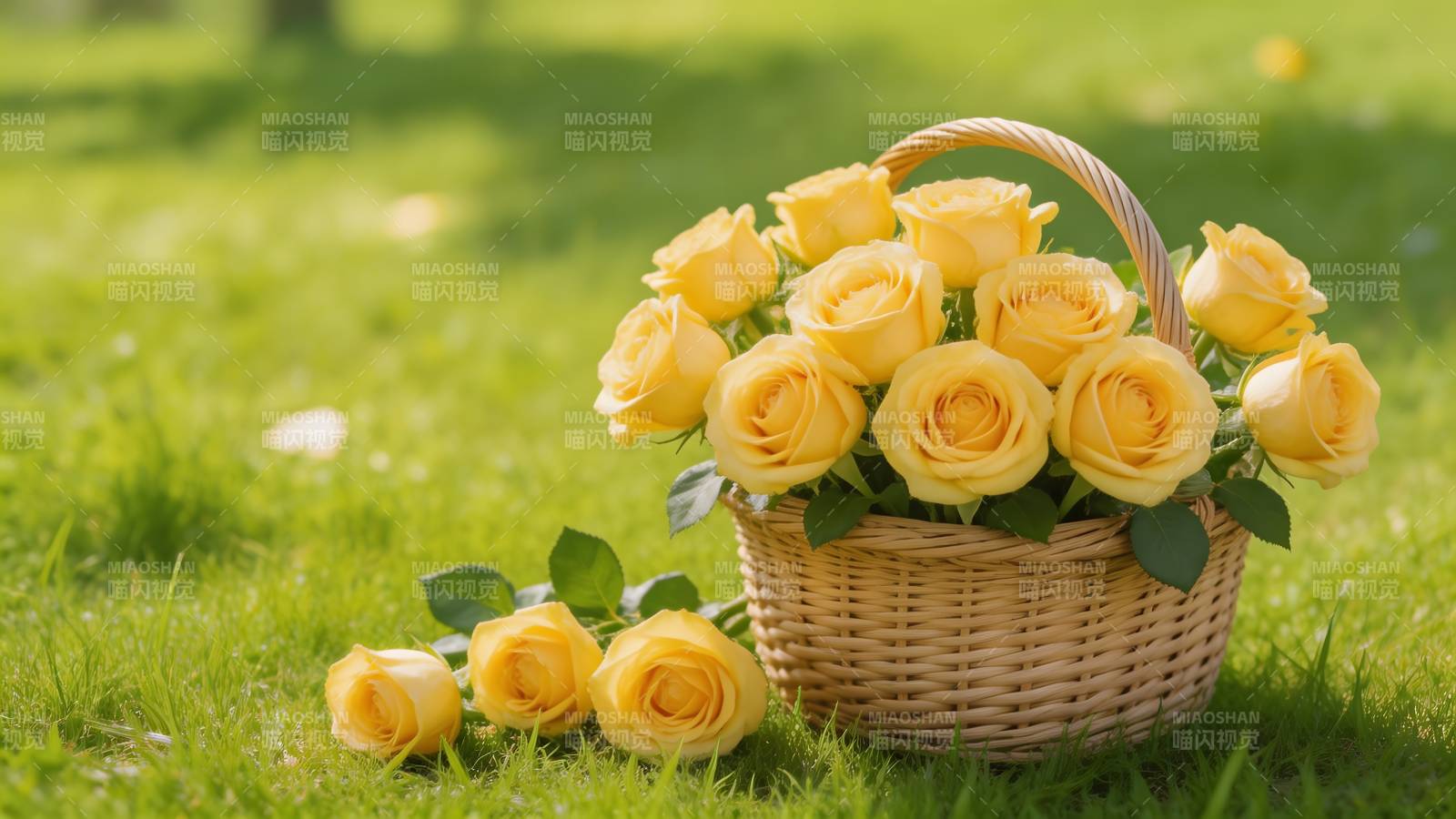 黄玫瑰花篮图片