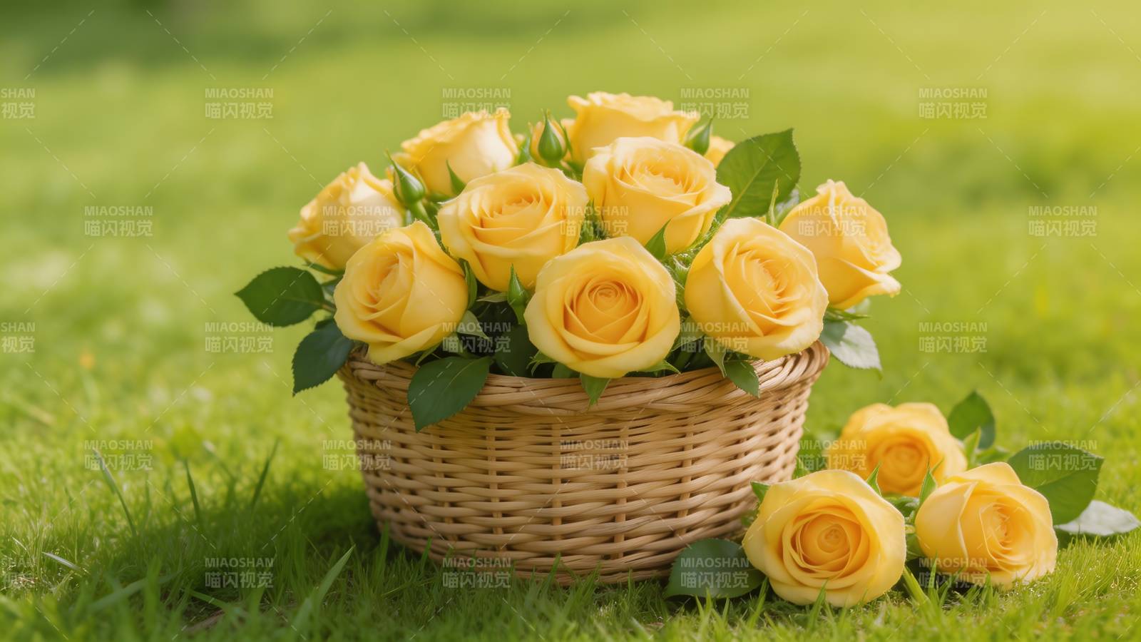 黄玫瑰花篮图片