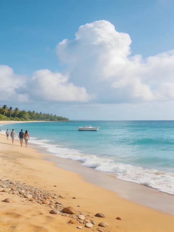 碧海蓝天 沙滩行图片
