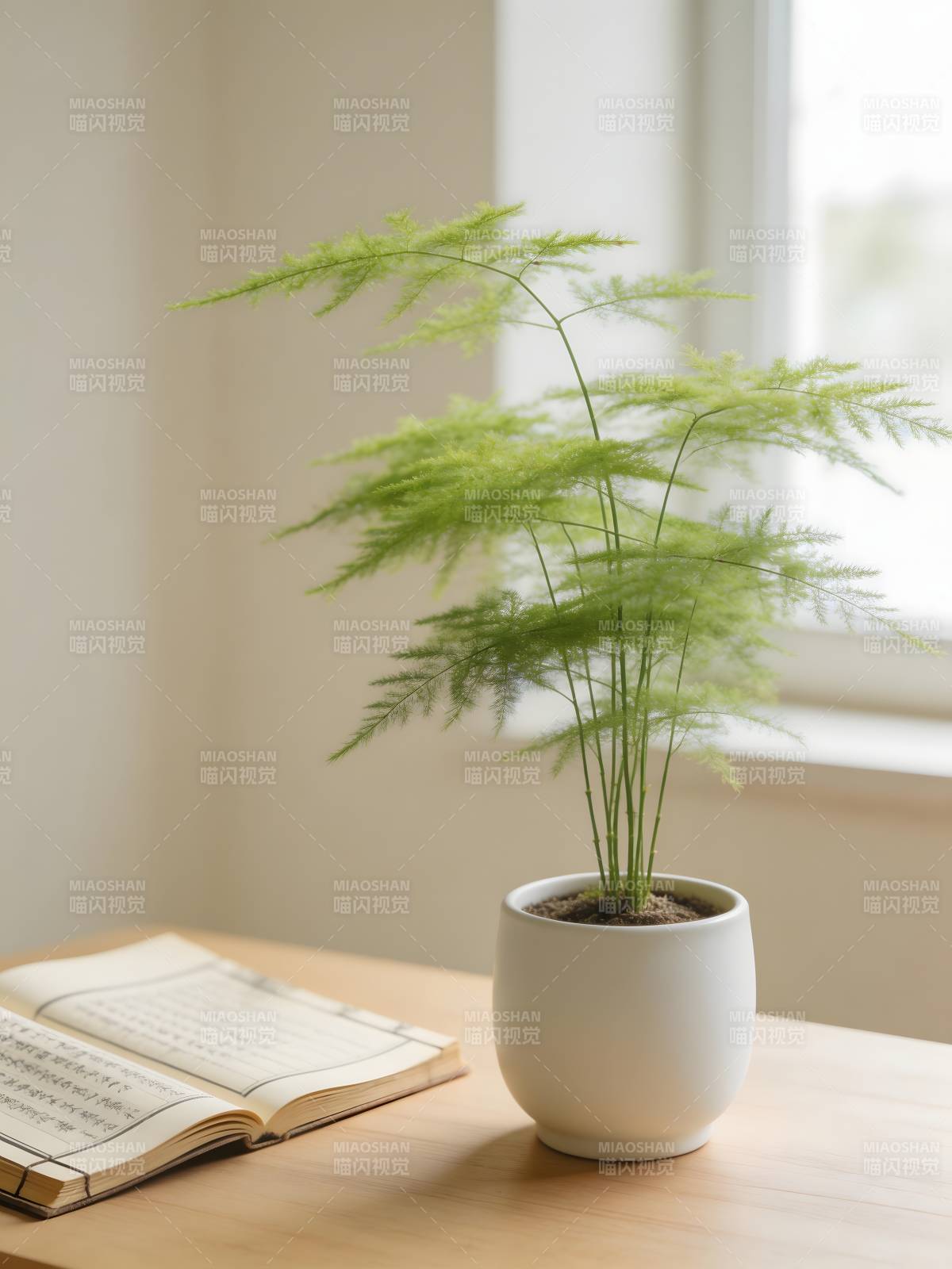 绿植伴书静谧时光图片