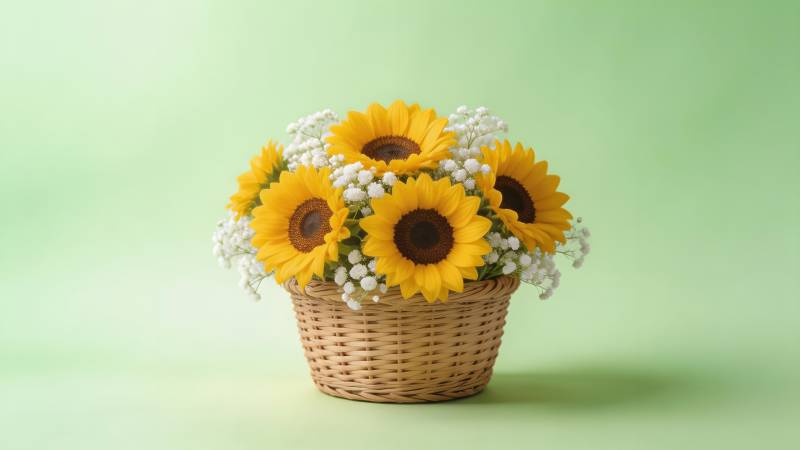 向日葵花篮图片