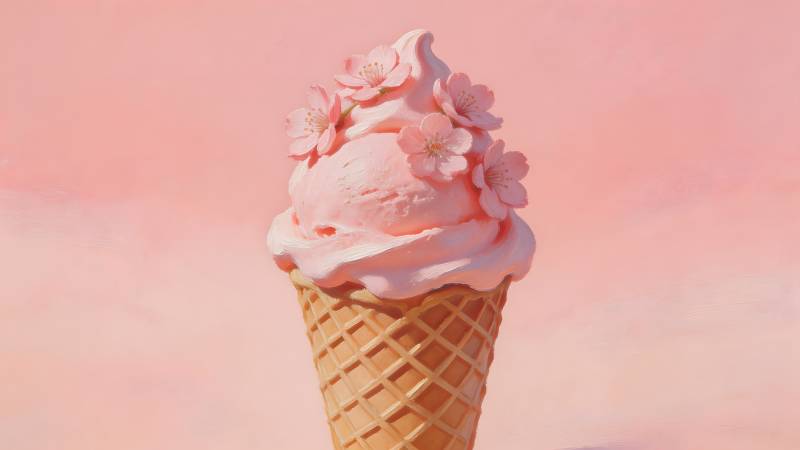 樱花冰淇淋图片