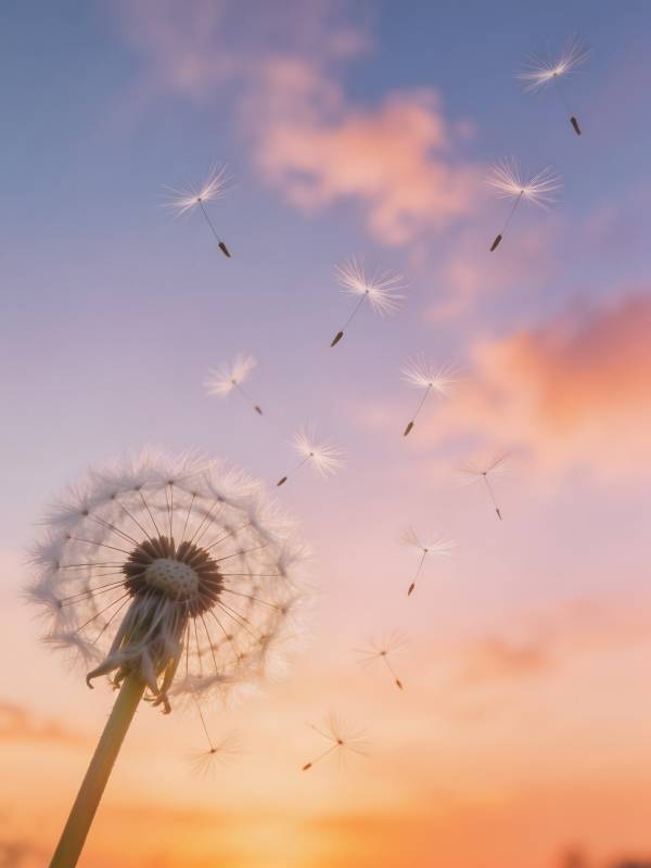 蒲公英飞舞图片
