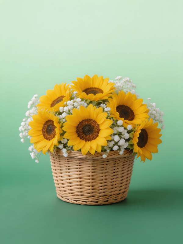 向日葵花篮图片