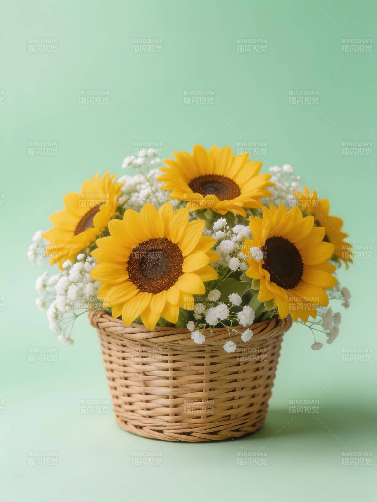 向日葵花篮图片