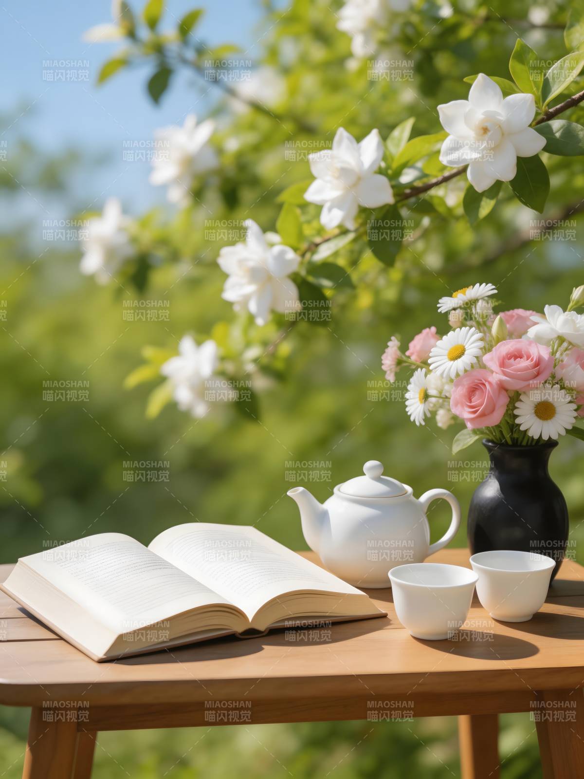 春日茶书静谧时光图片
