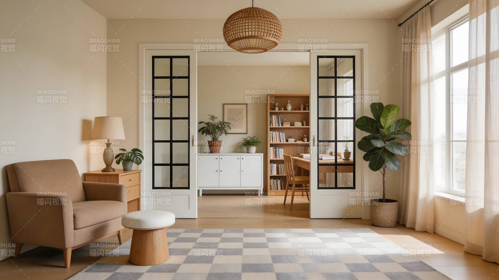 温馨现代客厅一角图片