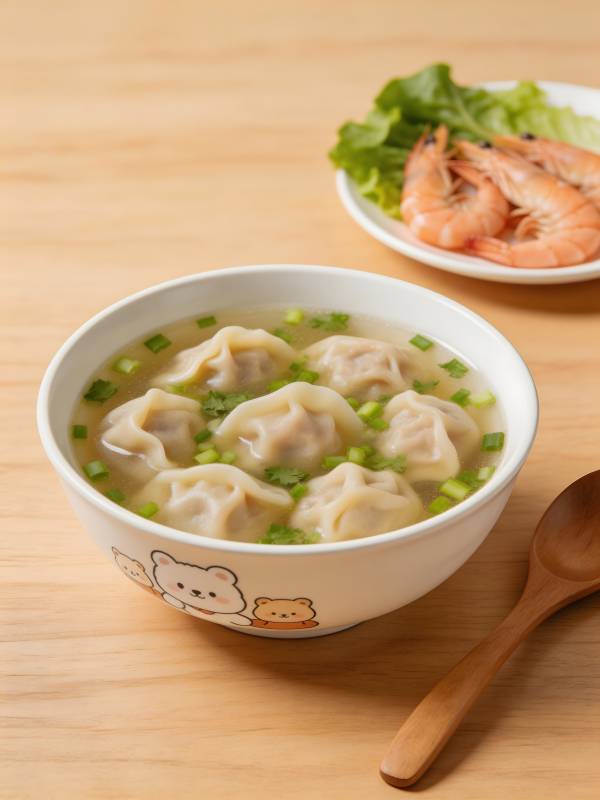 鲜虾馄饨汤图片