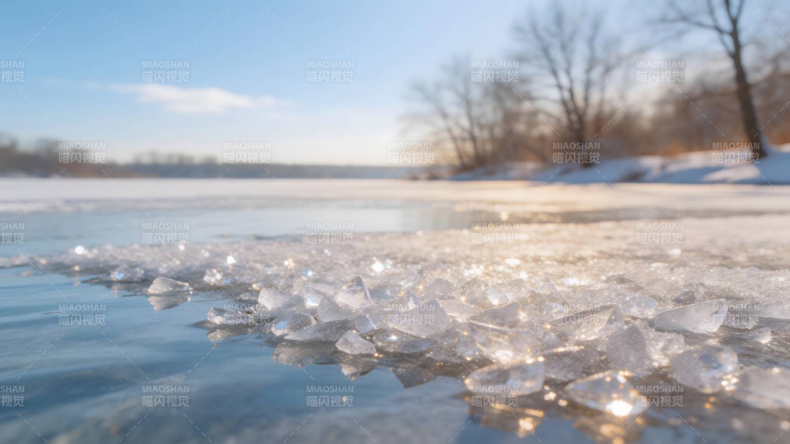 冰晶湖畔冬日景图片