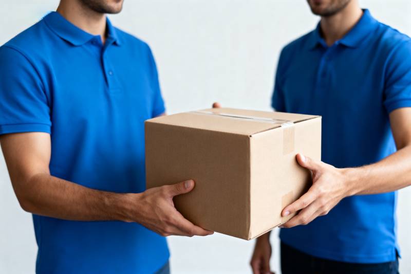 快递员递送包裹图片