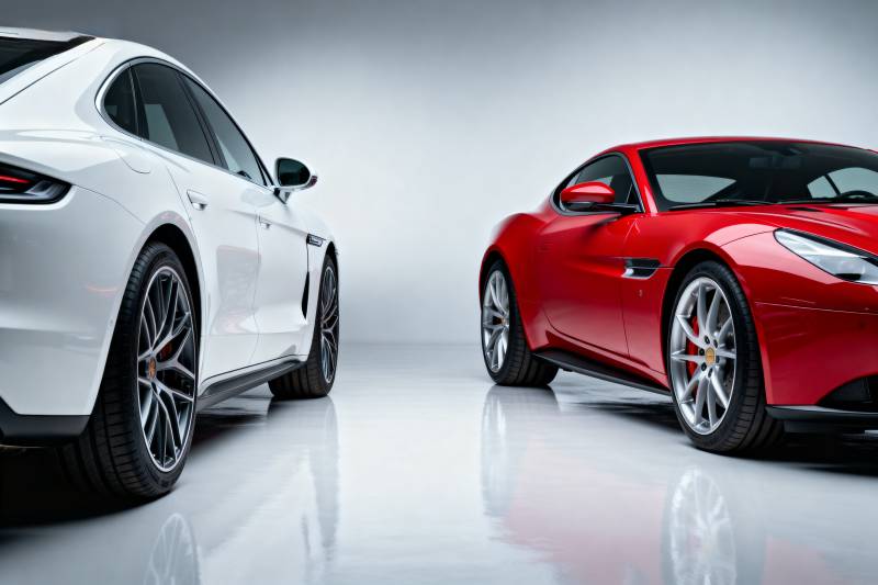 双车对决 红白辉映图片