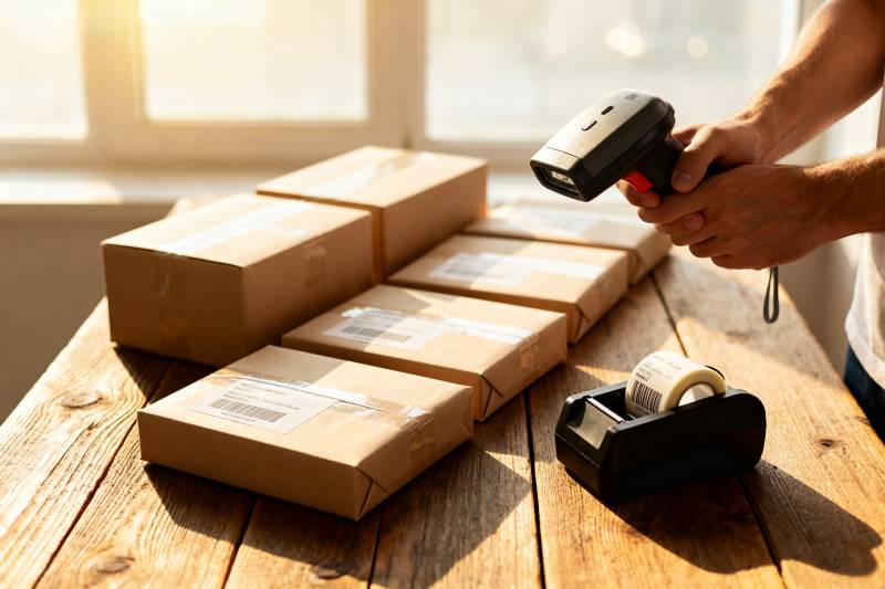 快递打包扫描图片