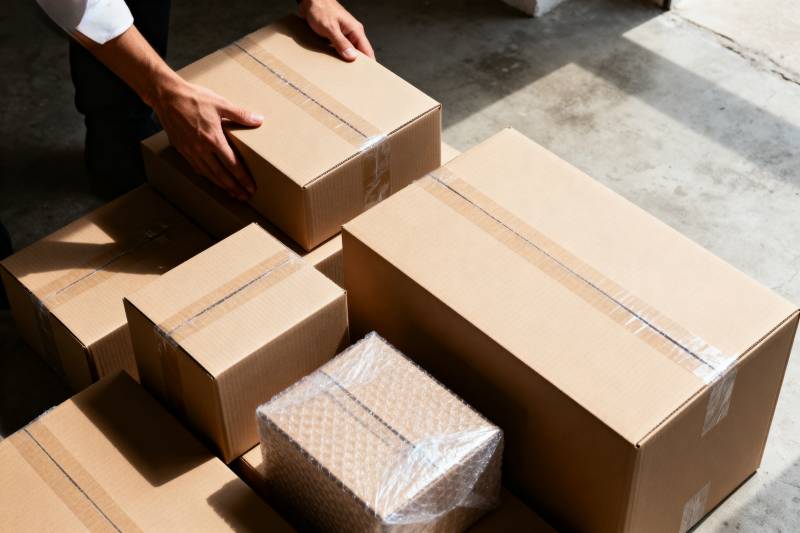 搬运纸箱包裹图片