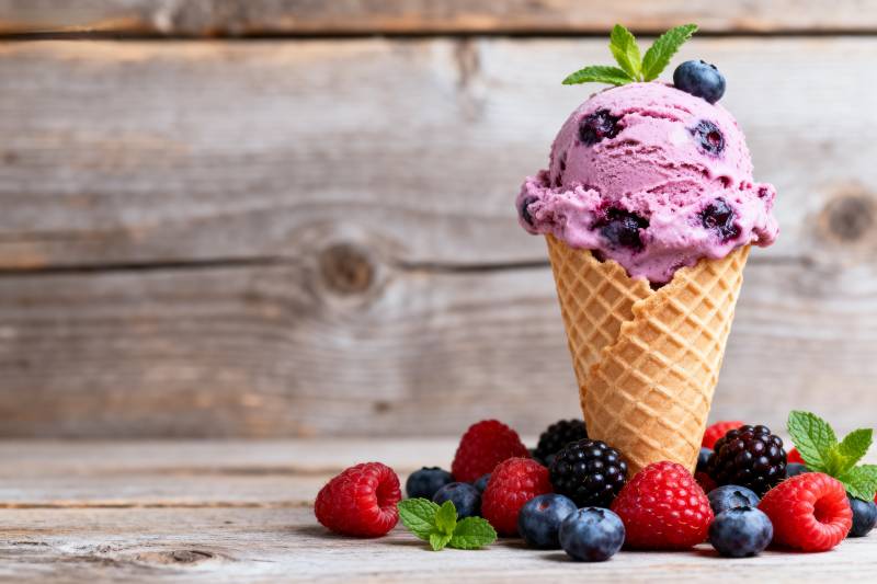 莓果冰淇淋图片