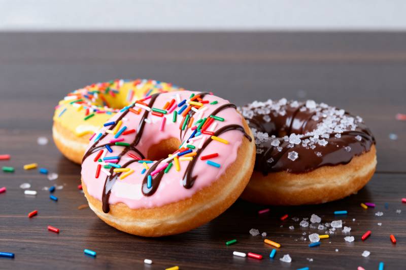 彩色甜甜圈诱惑图片