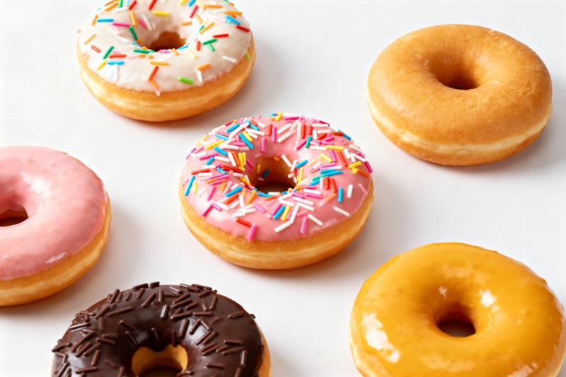 五彩缤纷的甜甜圈图片