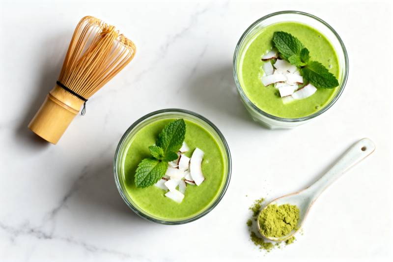 抹茶椰香饮品图片