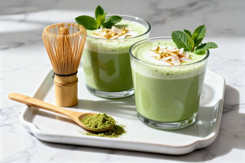 抹茶拿铁饮品图片