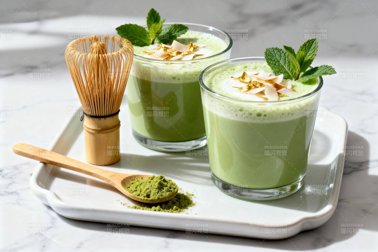 抹茶拿铁饮品图片