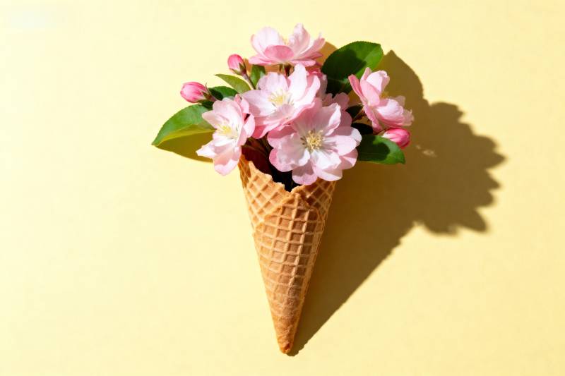 花香冰淇淋图片