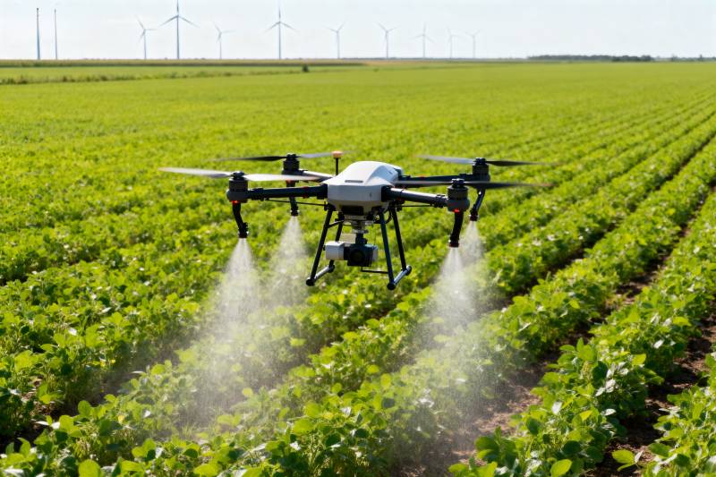 无人机农田喷洒图片