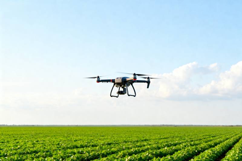 无人机飞越农田图片