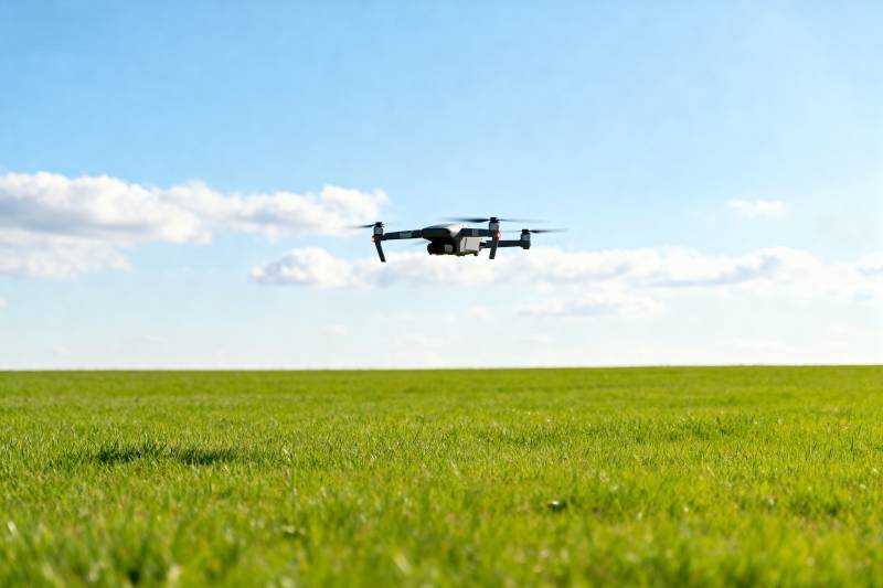 无人机飞越绿野图片