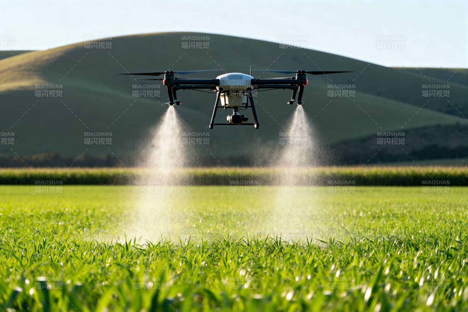无人机喷洒农田图片