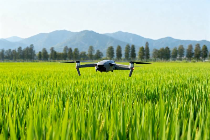 无人机飞越绿野图片