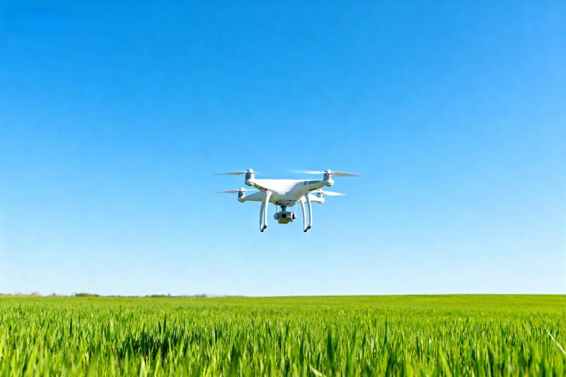 无人机飞越绿野图片