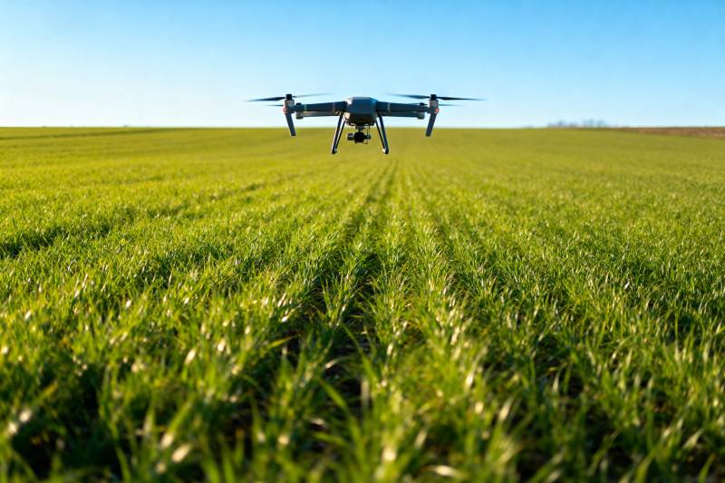 无人机飞越绿野图片