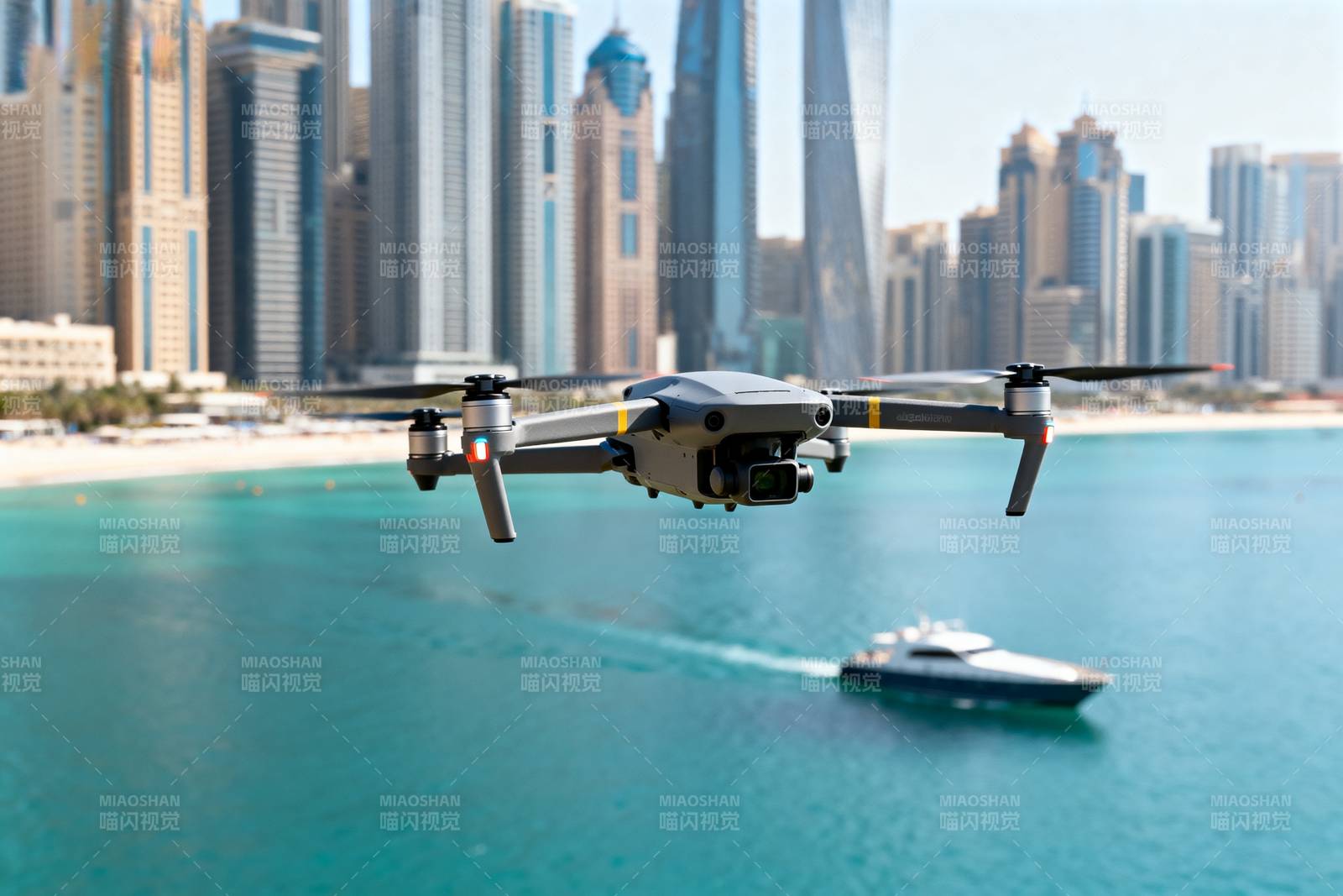 迪拜上空无人机飞行图片