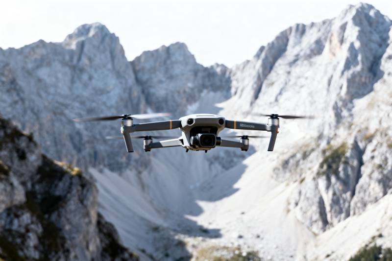 无人机飞越山峰图片