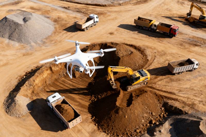 无人机监控工地图片