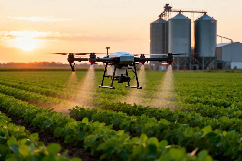 无人机农田喷洒图片