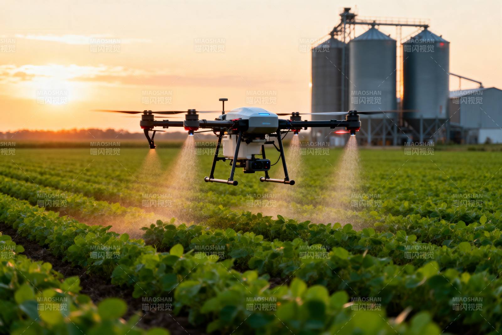 无人机农田喷洒图片