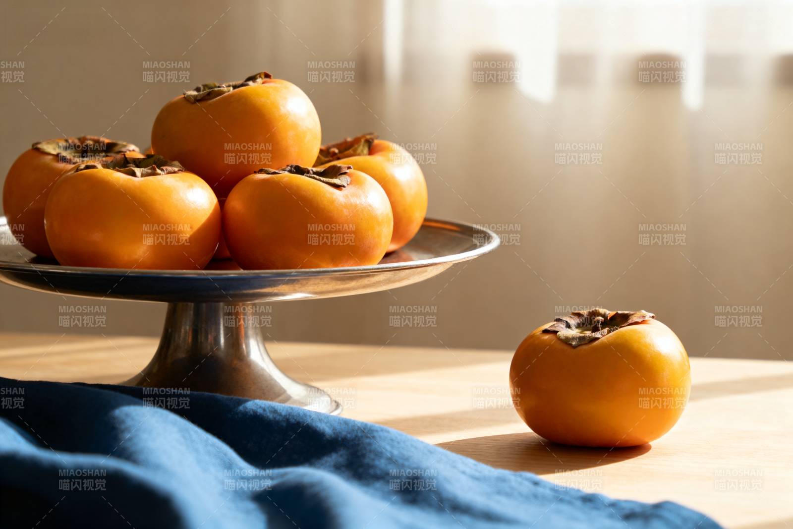 柿子静物图图片