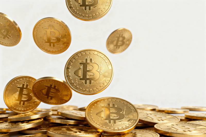 比特币金币飞舞图片