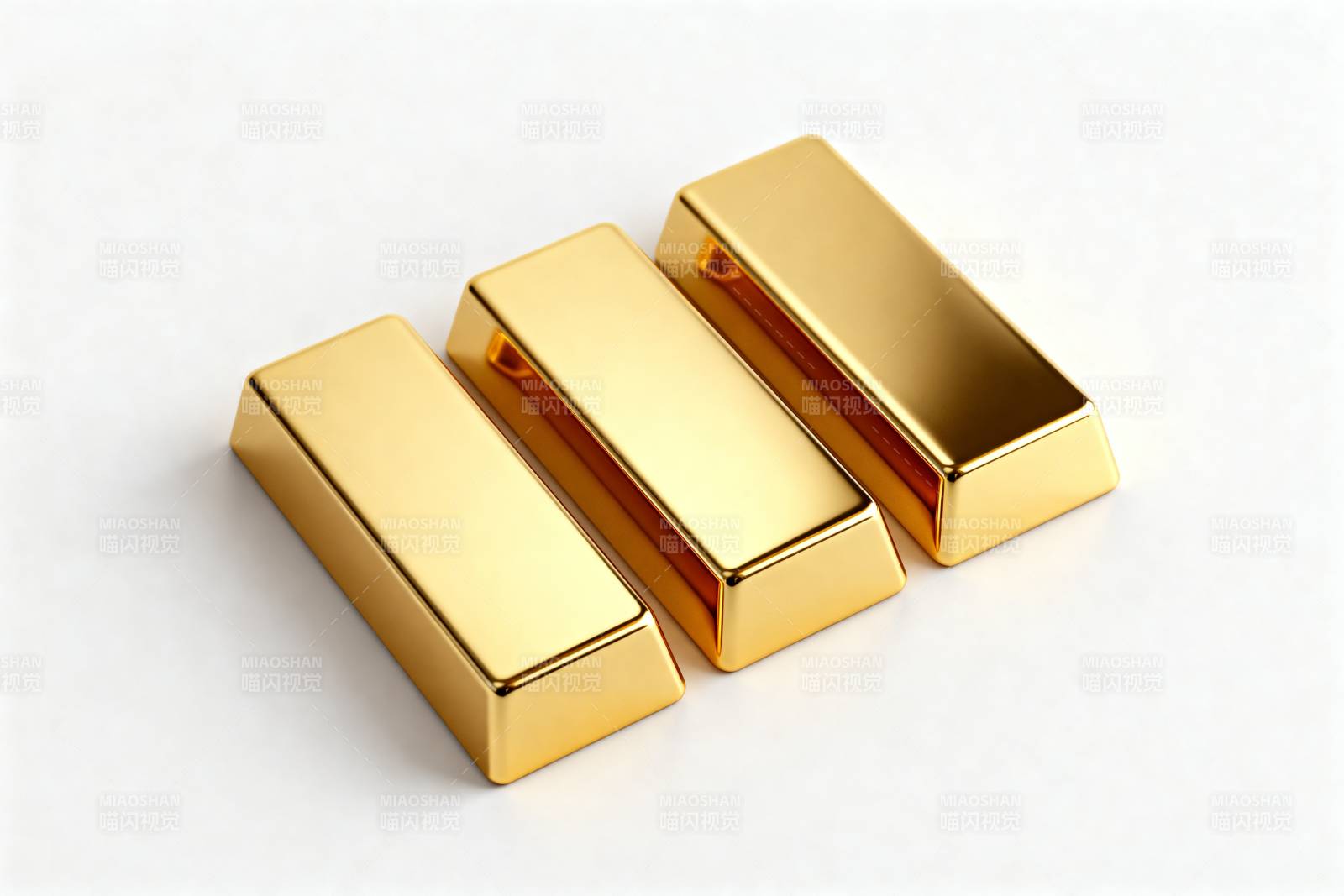 三根金条闪耀光芒图片