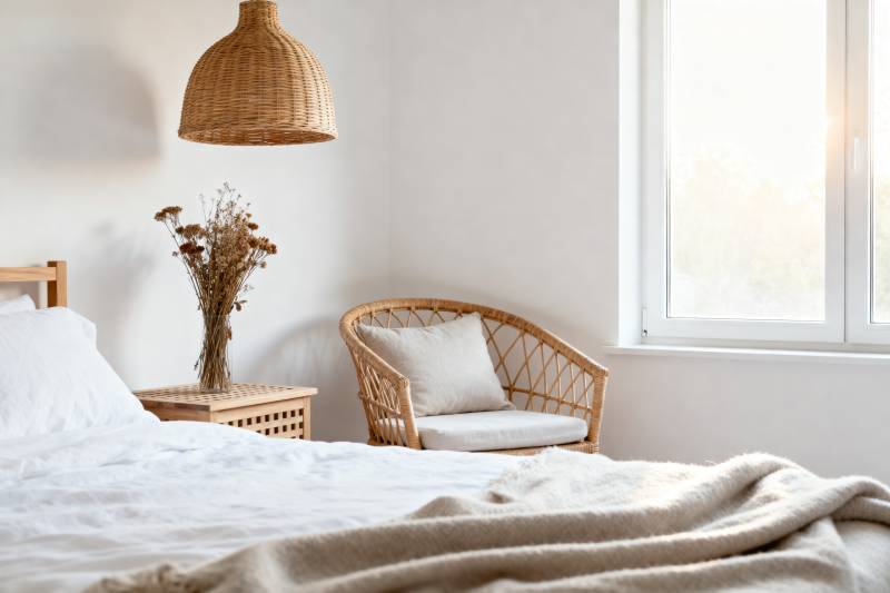 温馨卧室一角图片