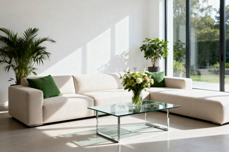 现代客厅绿植点缀图片