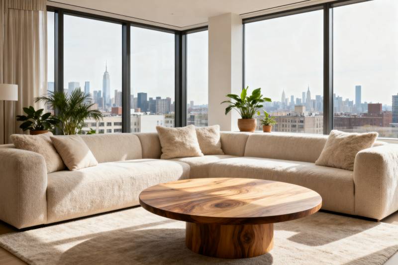 现代客厅全景窗图片