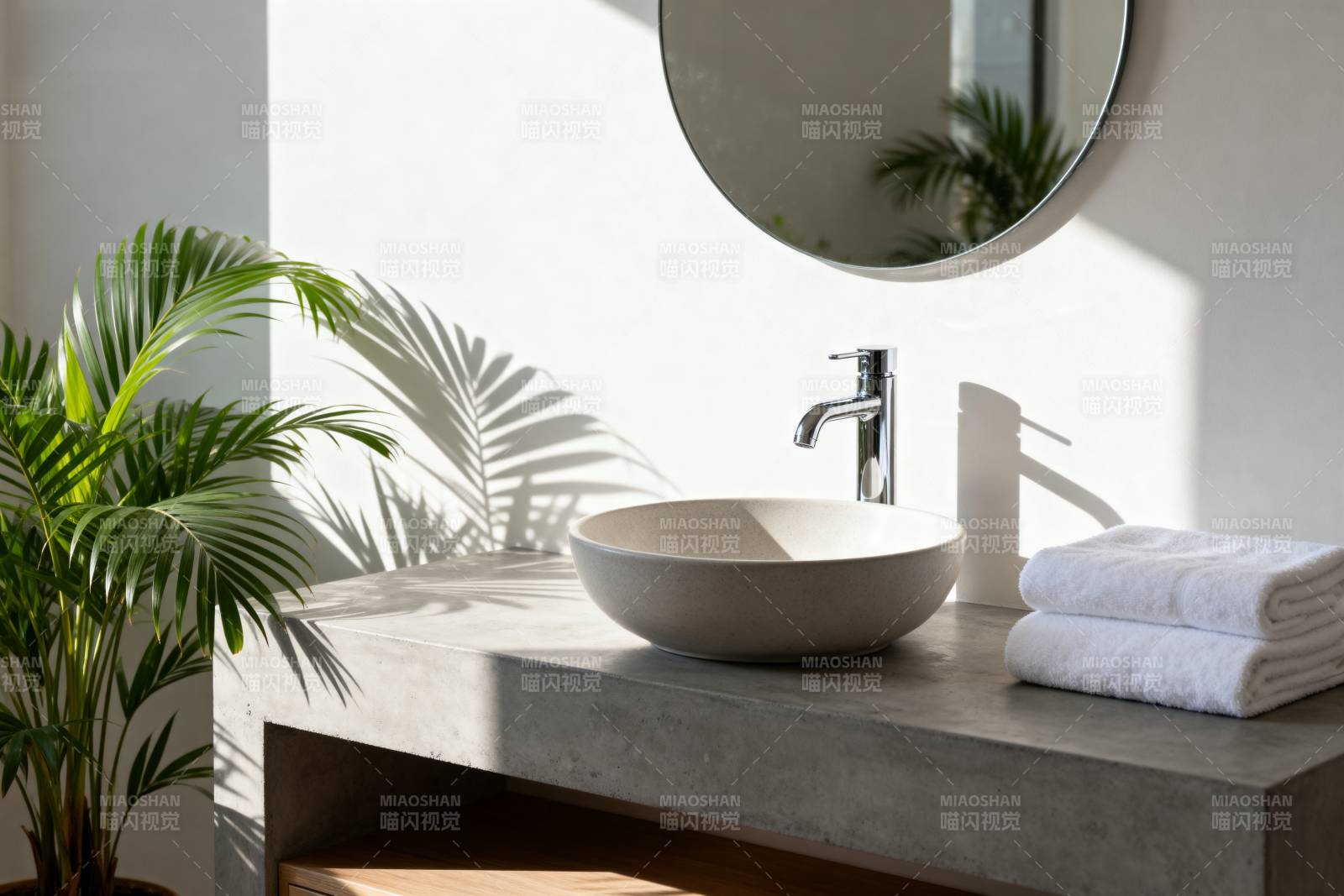 现代简约浴室一角图片