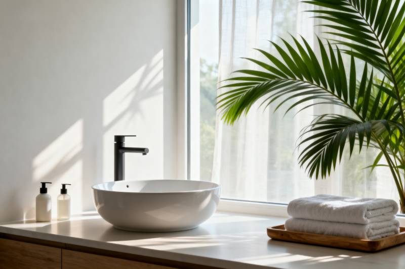 现代简约浴室一角图片