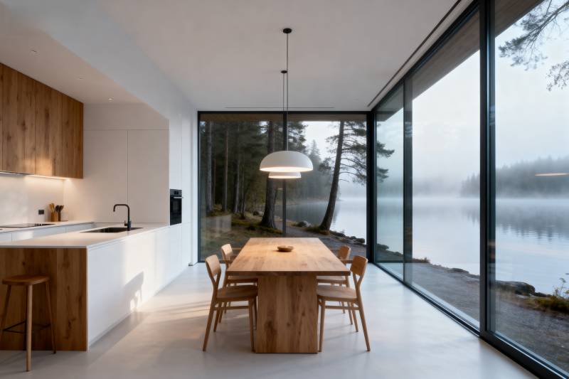 湖畔现代厨房图片