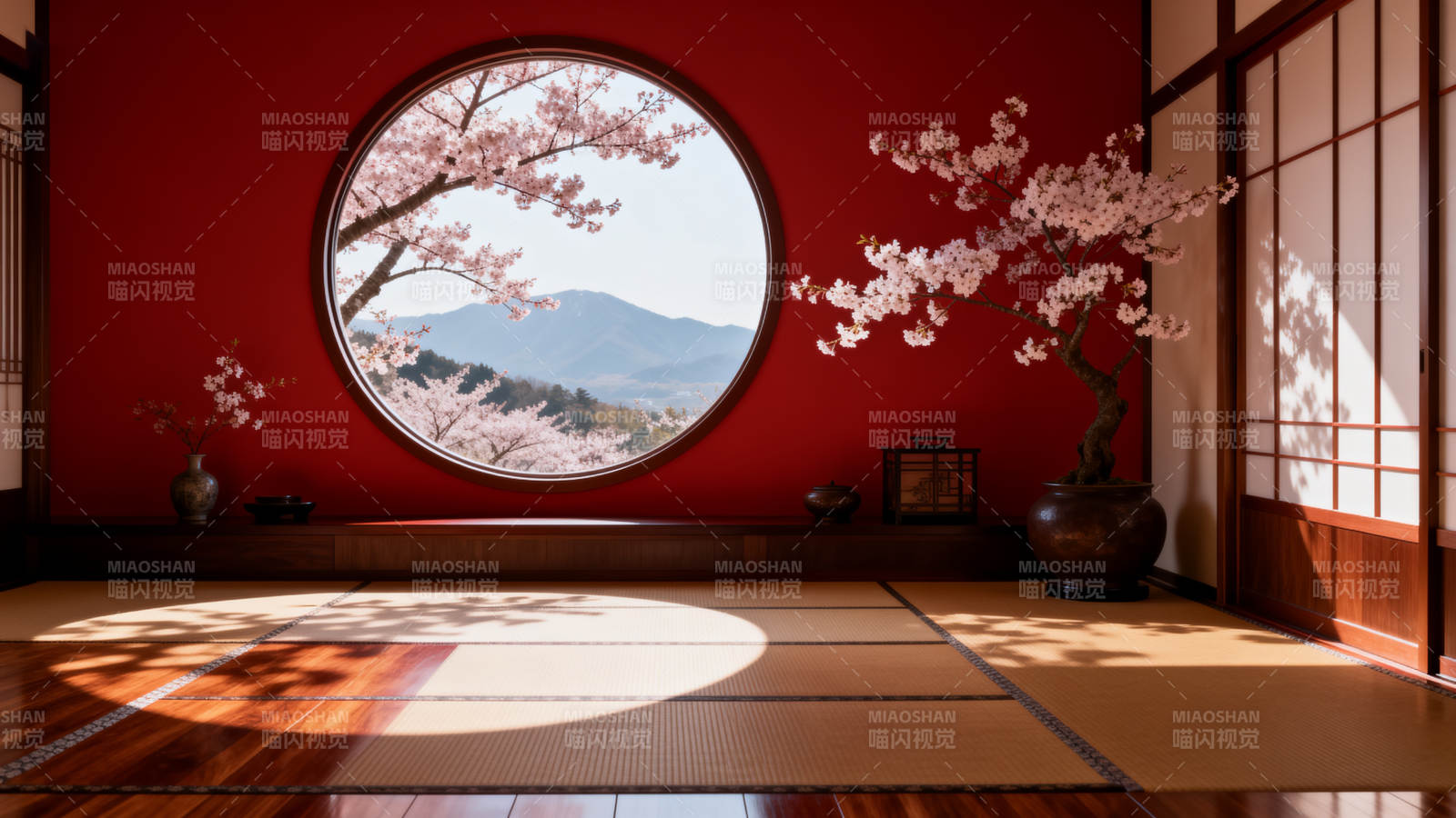 樱花映窗 春意盎然图片