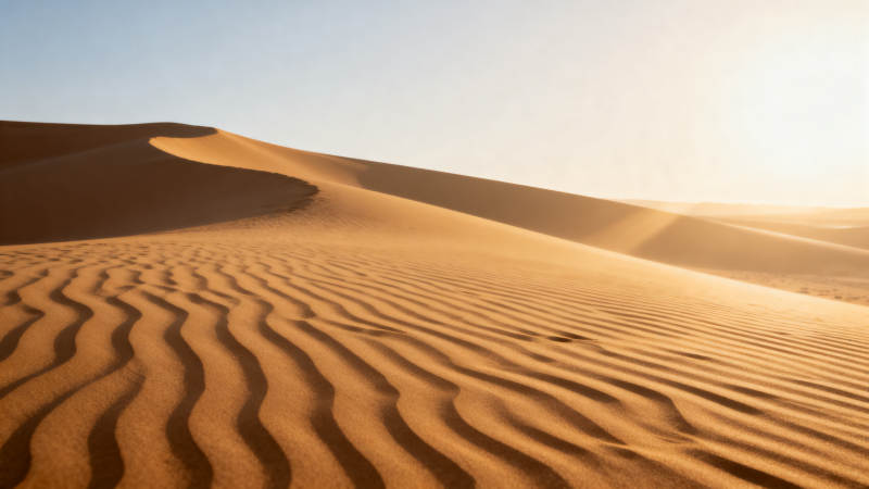 金色沙丘晨光图片